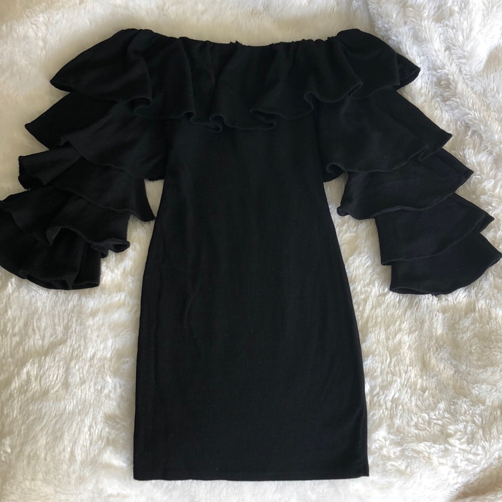 Black Ruffled Dress
